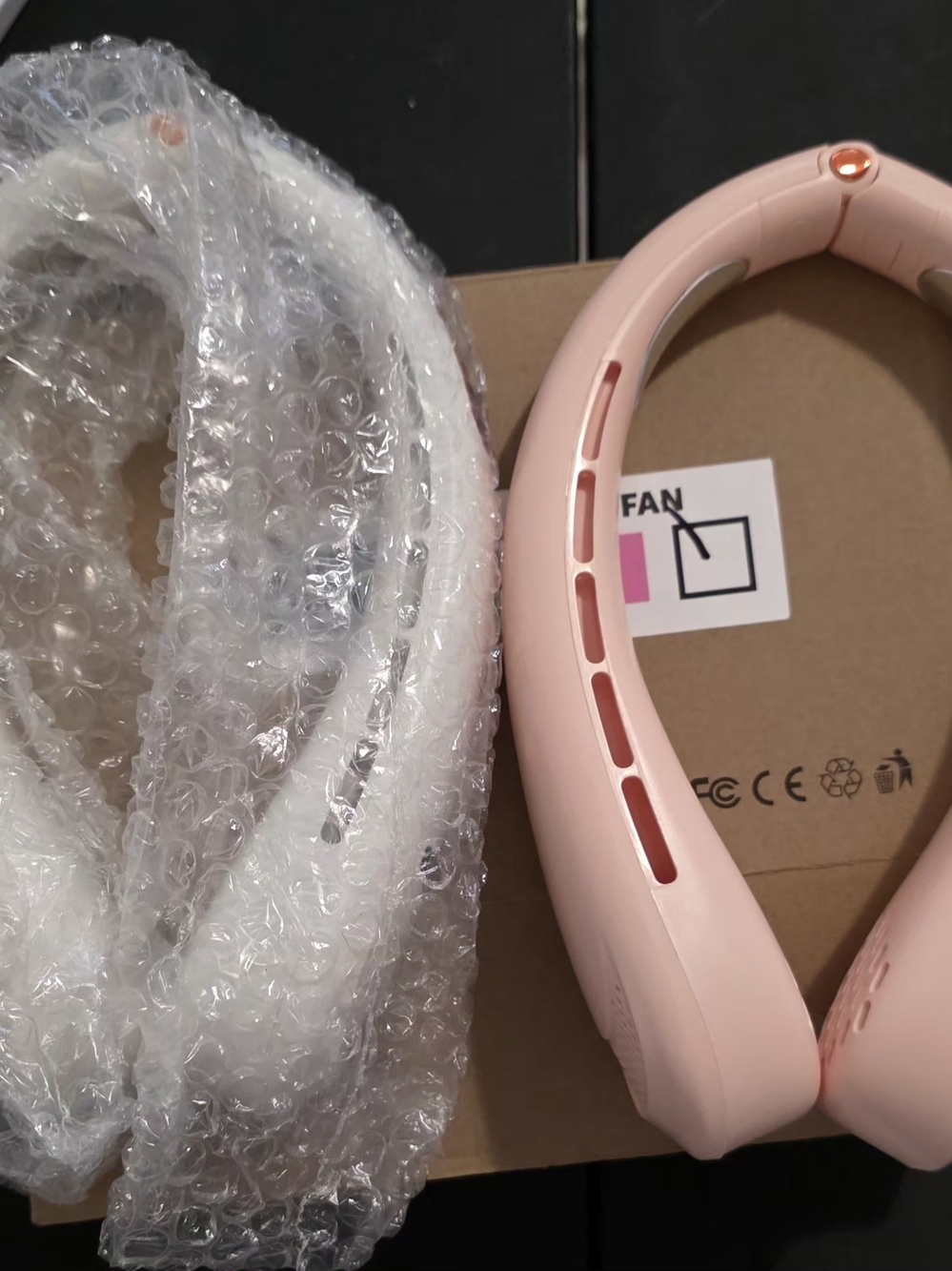 Amazon Pink Hands-Free Neck Fan - Wearable Personal Cooler